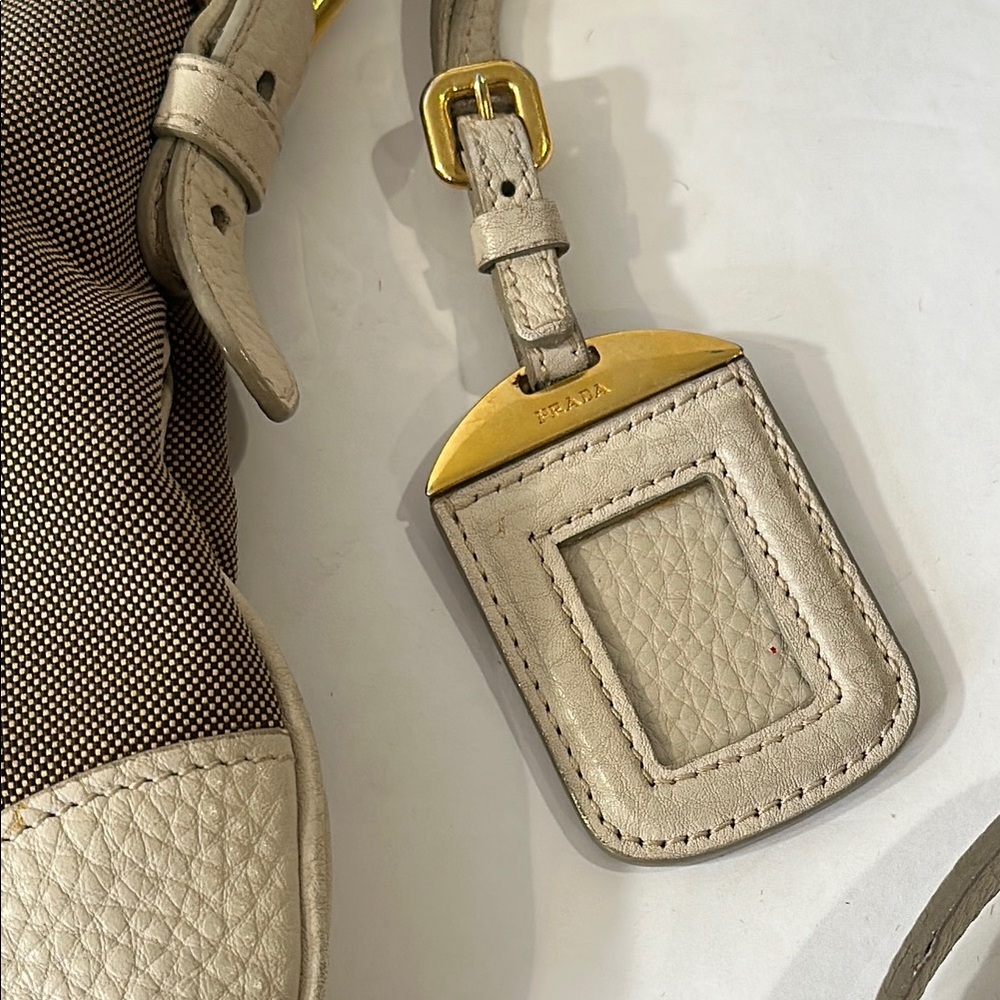 Prada Tan and Cream Crossbody Bag with Adjustable Strap - Picture 9 of 10